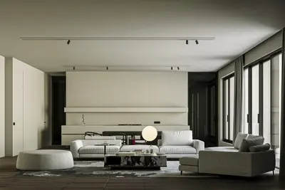 Minimalist Living Room with Neutral Tones 3d model