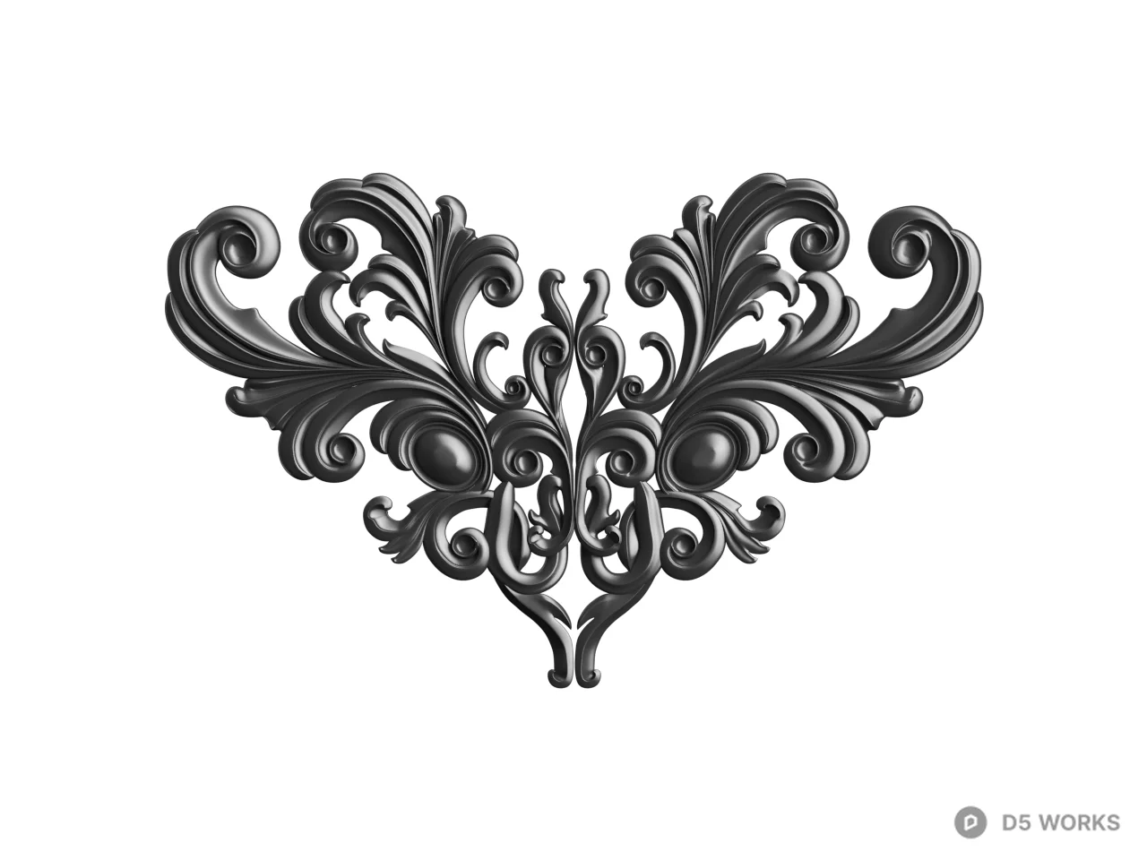 Ornate Metal Carving 3d model thumbnail 2