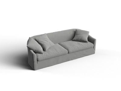 Minimalist Fabric Three Seater Sofa 3d model