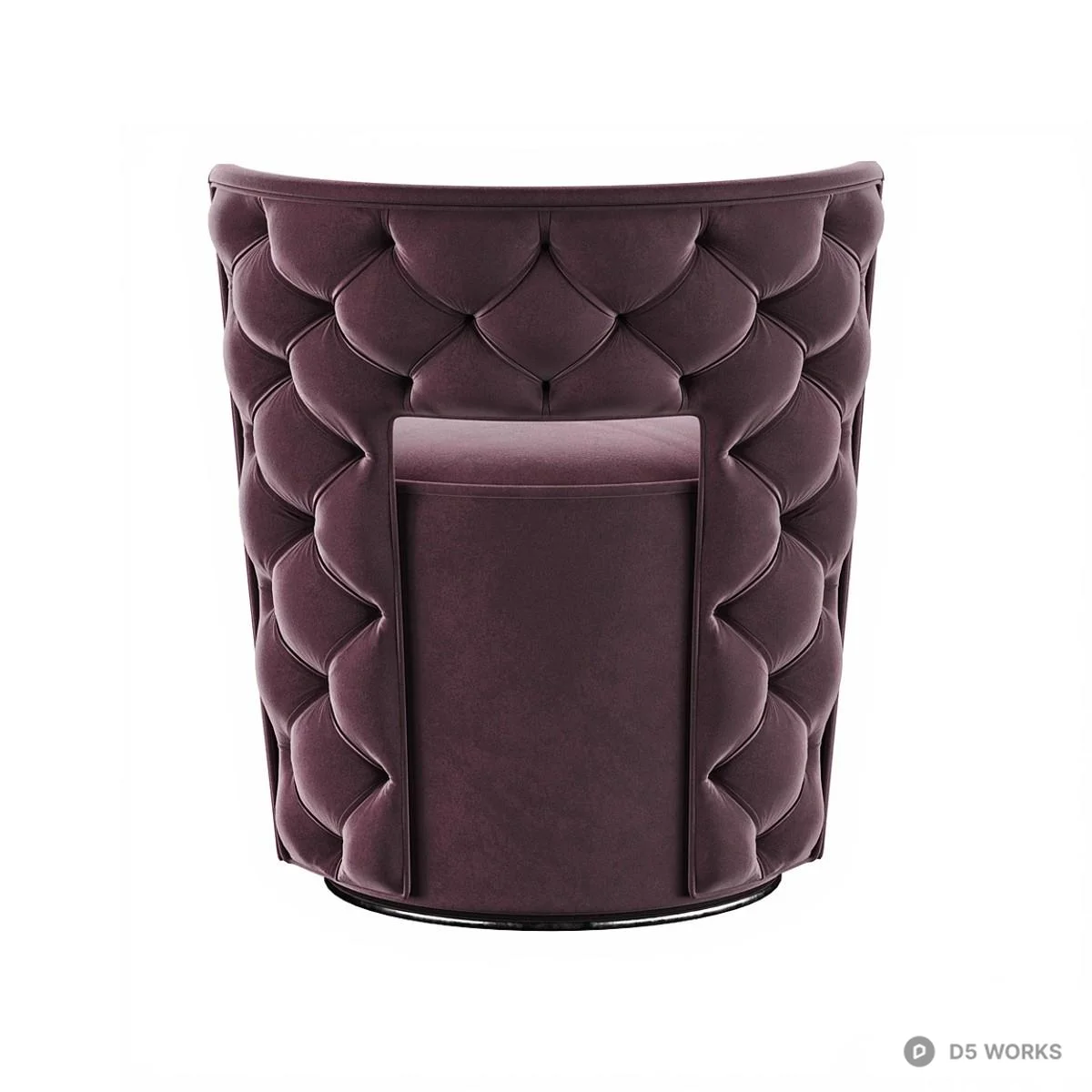 Tufted Velvet Swivel Accent Chair 3d model thumbnail 2