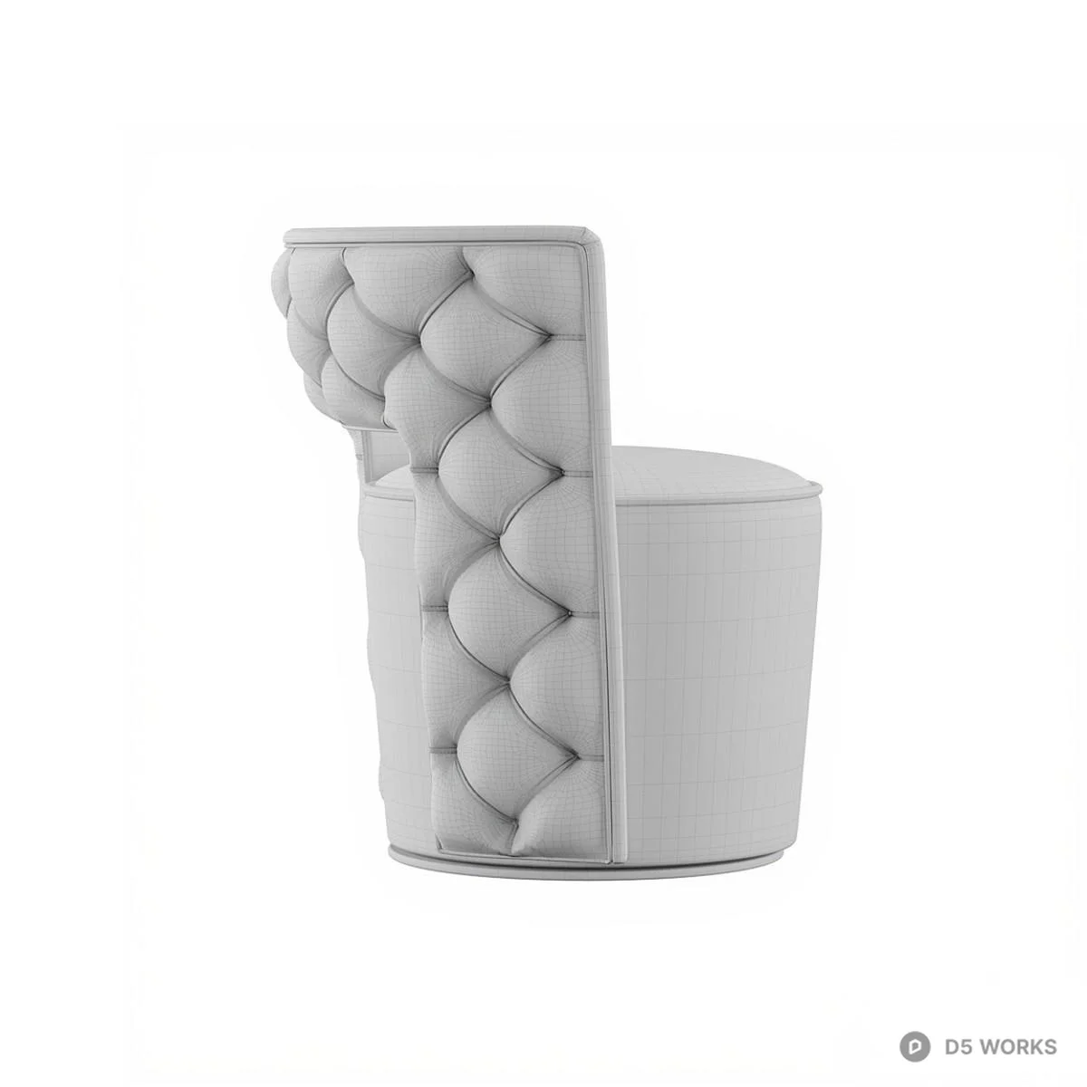 Tufted Velvet Swivel Accent Chair 3d model thumbnail 3