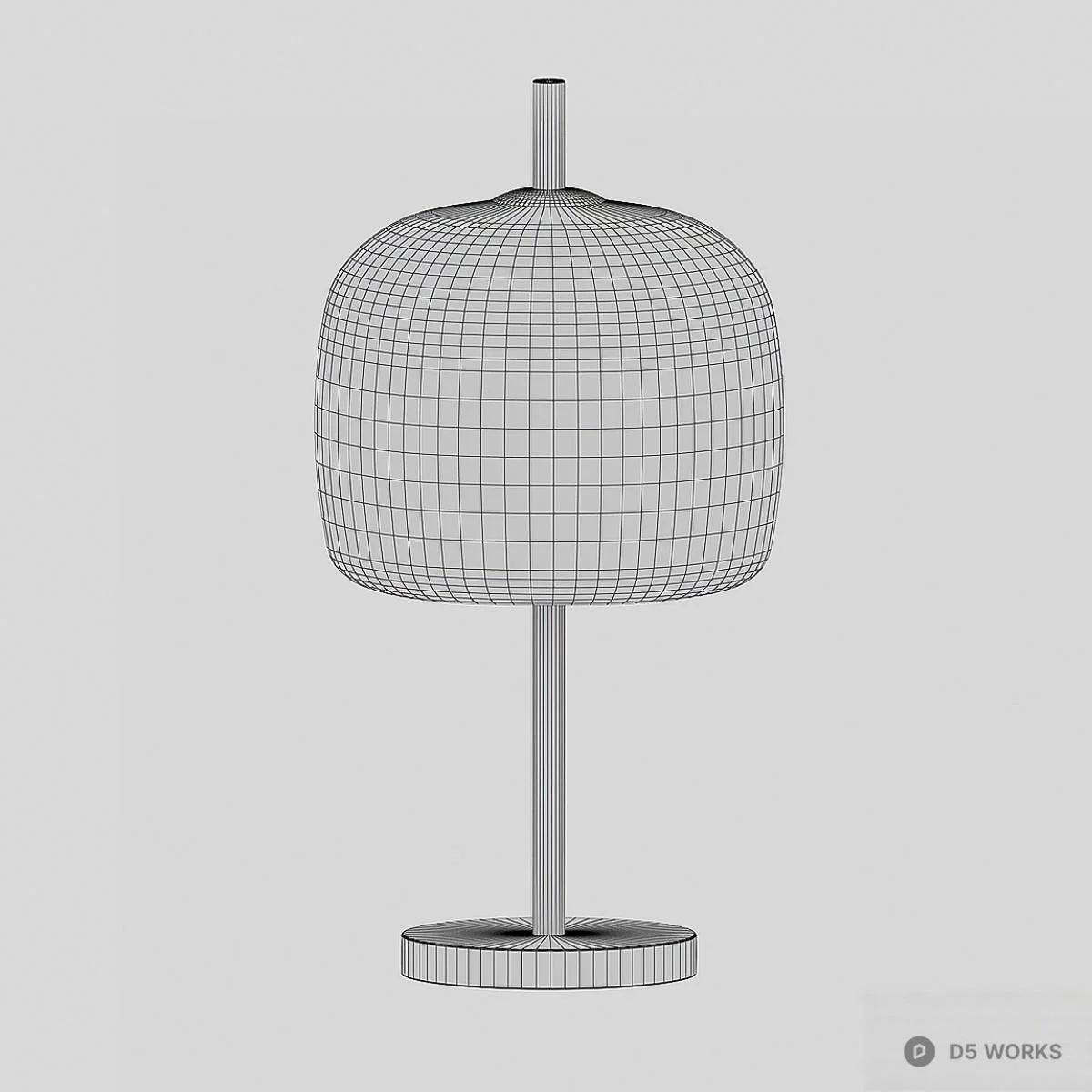Glass Dome Brass Table Lamp 3d model thumbnail 2