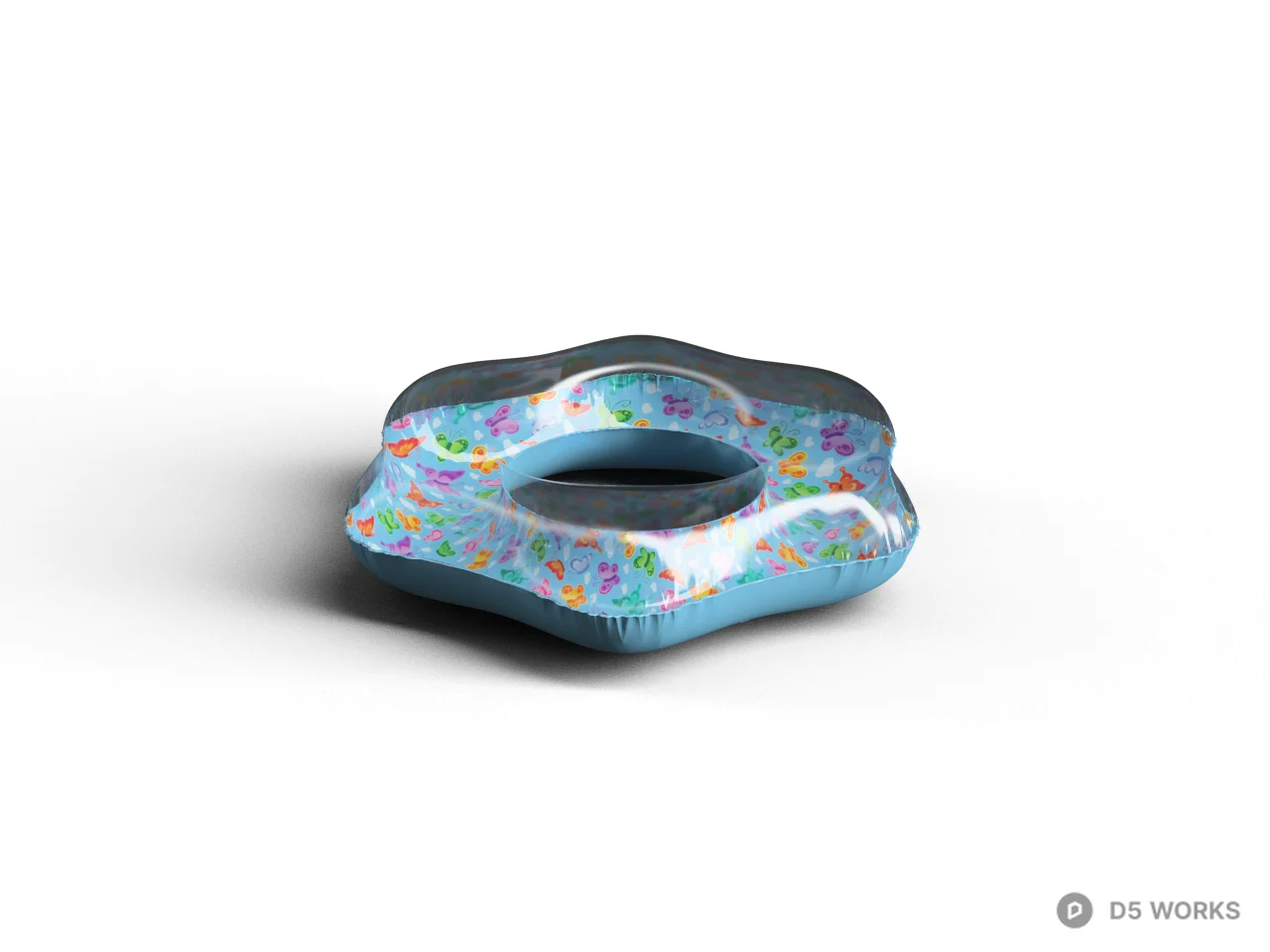 Floral Pattern Inflatable Ring 3d model - Image 1
