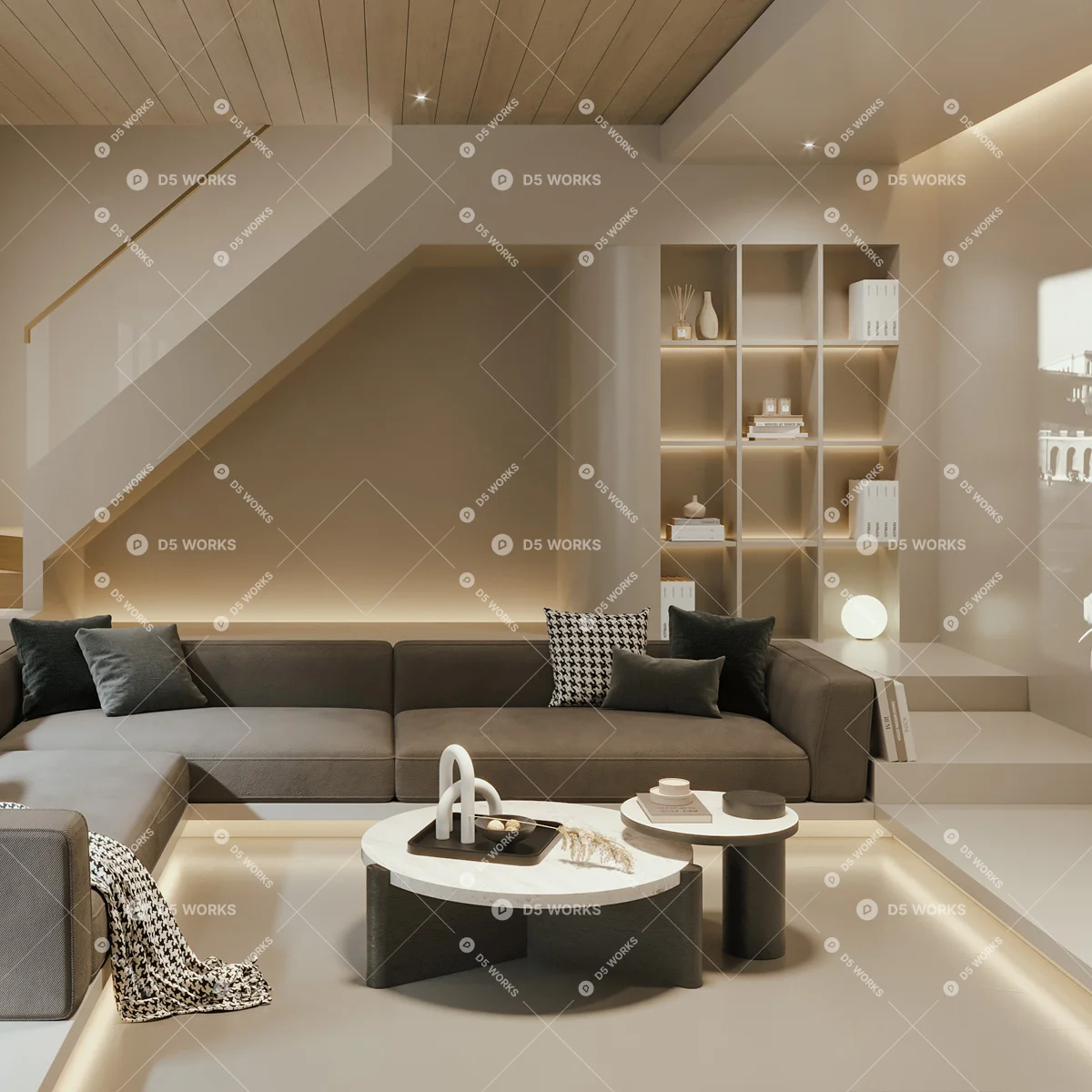 Contemporary Home Theater Room 3d model thumbnail 3