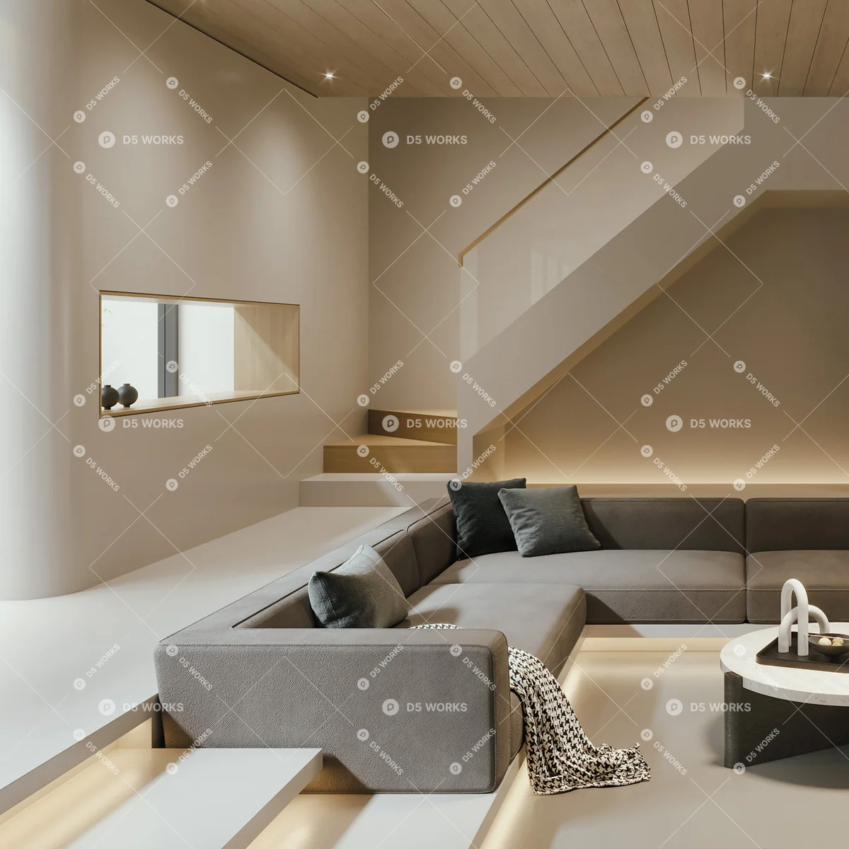 Contemporary Home Theater Room 3d model thumbnail 2