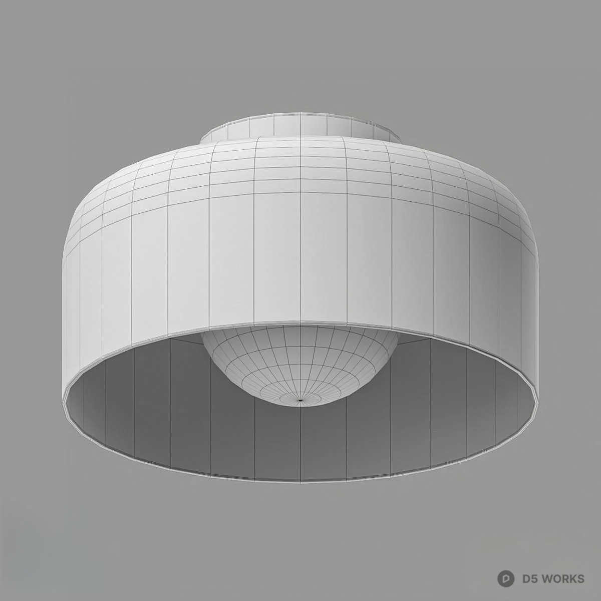 Wooden Trim Black Modern Ceiling Light 3d model thumbnail 2