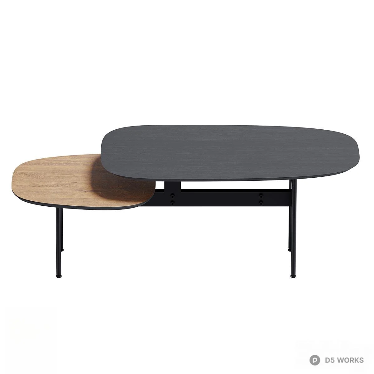 Asymmetrical Two-Tone Coffee Table 3d model - Image 1