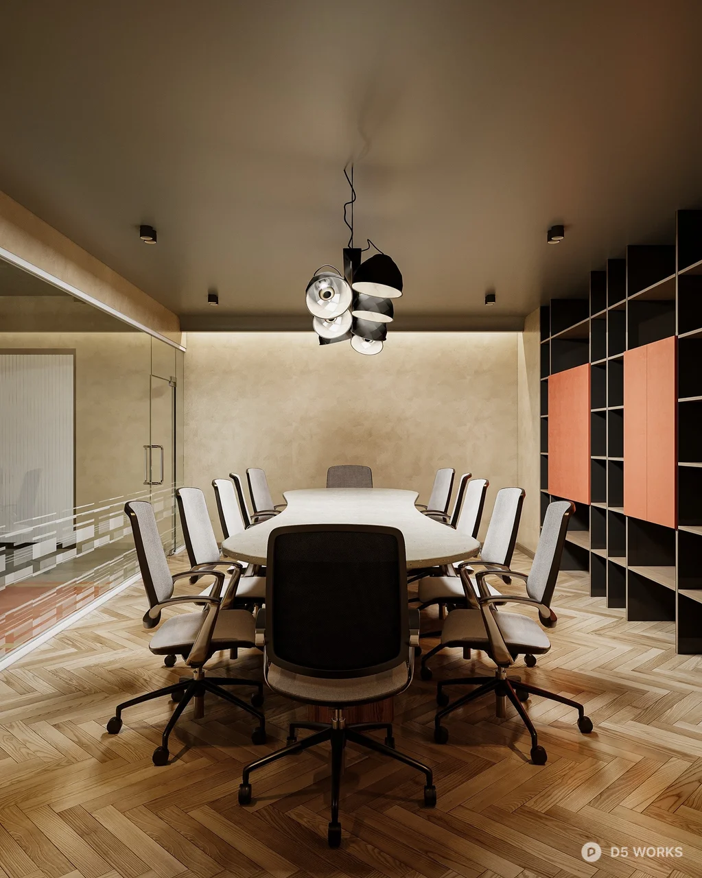 Modern Independent Office With Bar Counter 3d model thumbnail 2