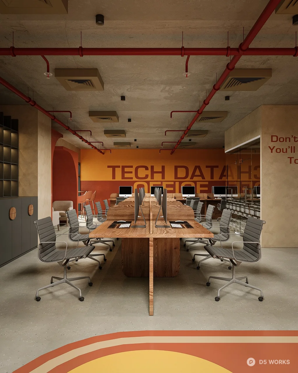 Modern Independent Office With Bar Counter 3d model thumbnail 4