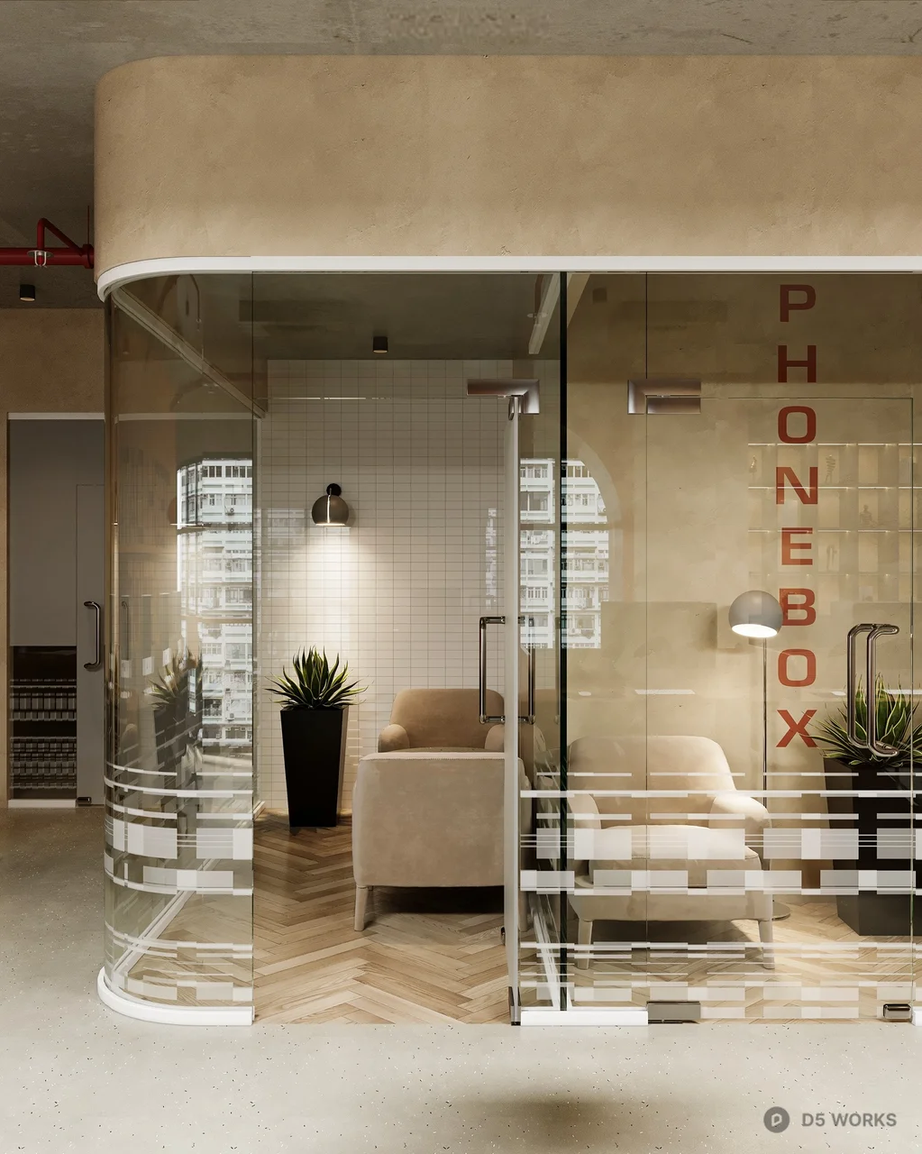 Modern Independent Office With Bar Counter 3d model thumbnail 3