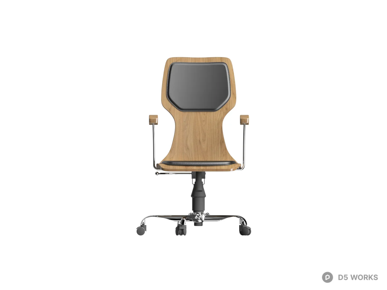 Ergonomic Wood Frame Office Chair 3d model thumbnail 2