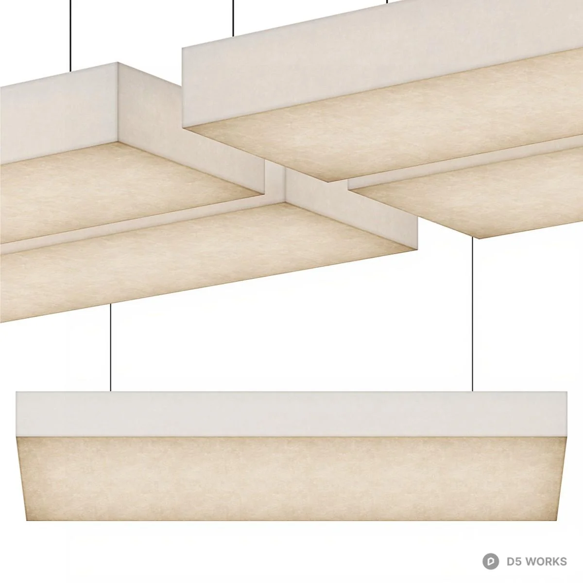 Modular Linear Pendant Light 3d model thumbnail 3