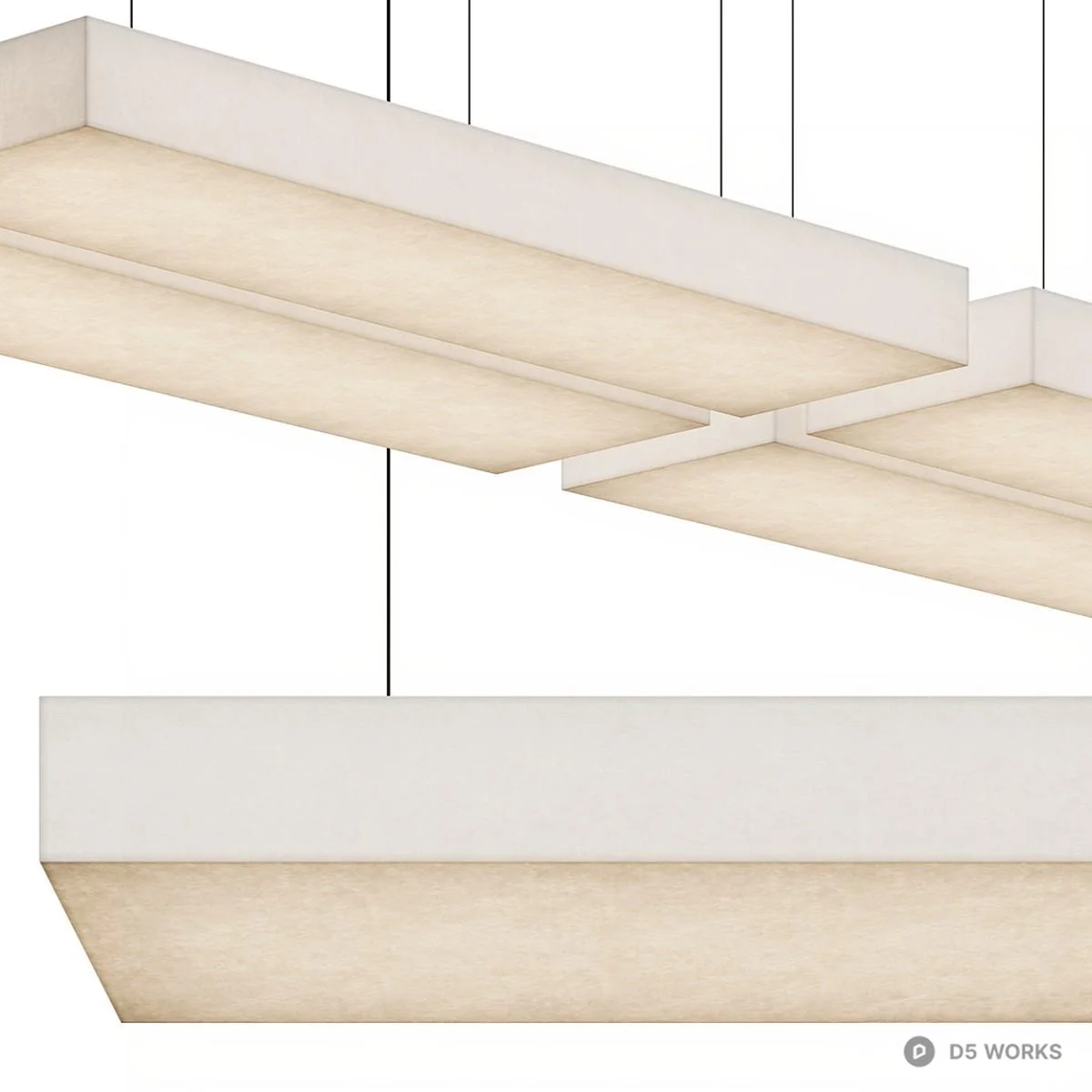 Modular Linear Pendant Light 3d model thumbnail 2