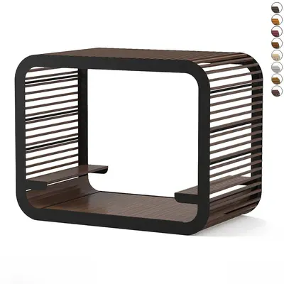 Modern Solid Wood Grille Outdoor Seat 3d model