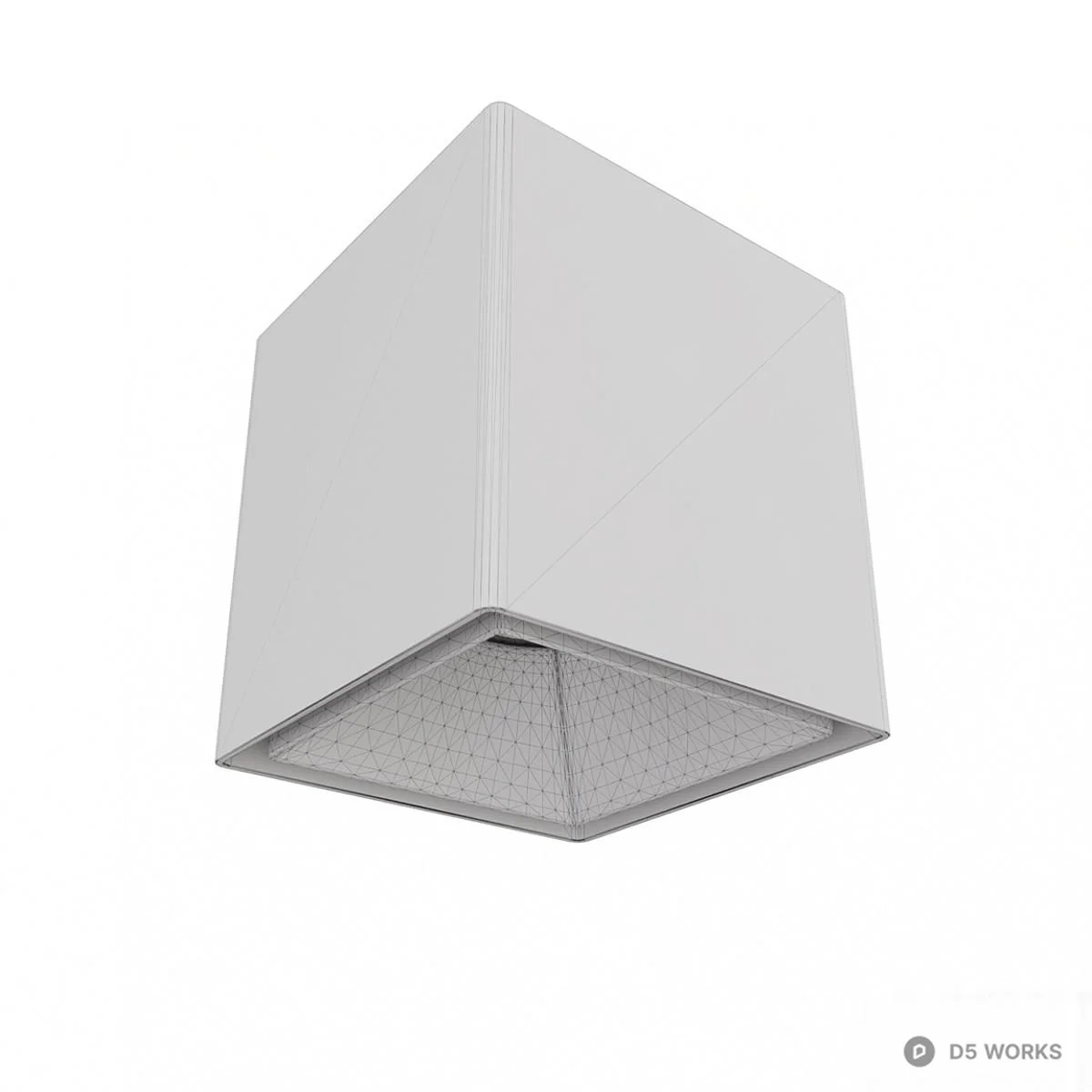 Black Square Recessed Spotlight With Gold Reflector 3d model thumbnail 3