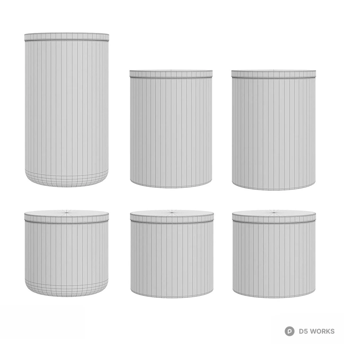 Minimalist Ceramic Seasoning Jars 3d model thumbnail 2