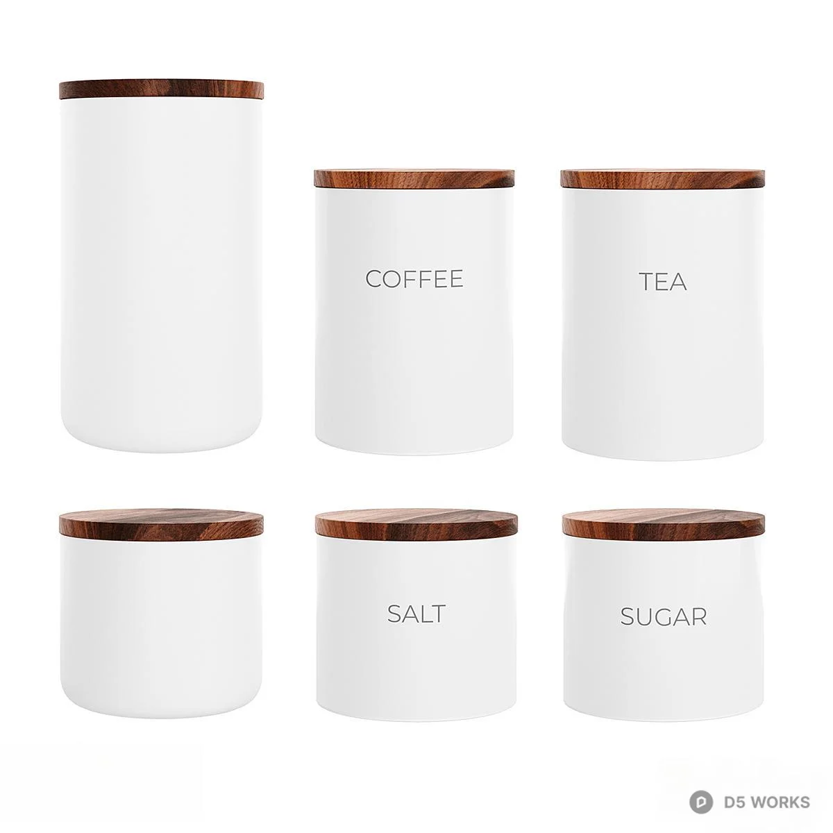 Minimalist Ceramic Seasoning Jars 3d model - Image 1