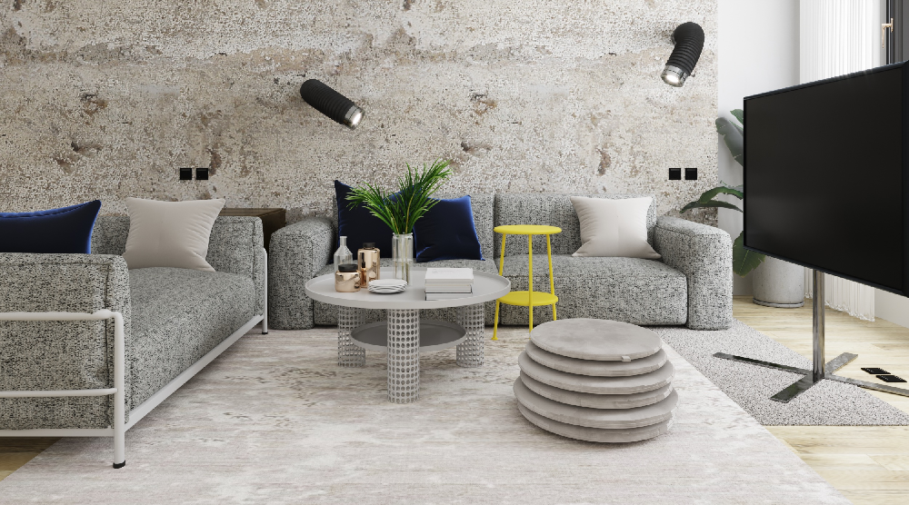Organic Modern Sofa & Side Table Set