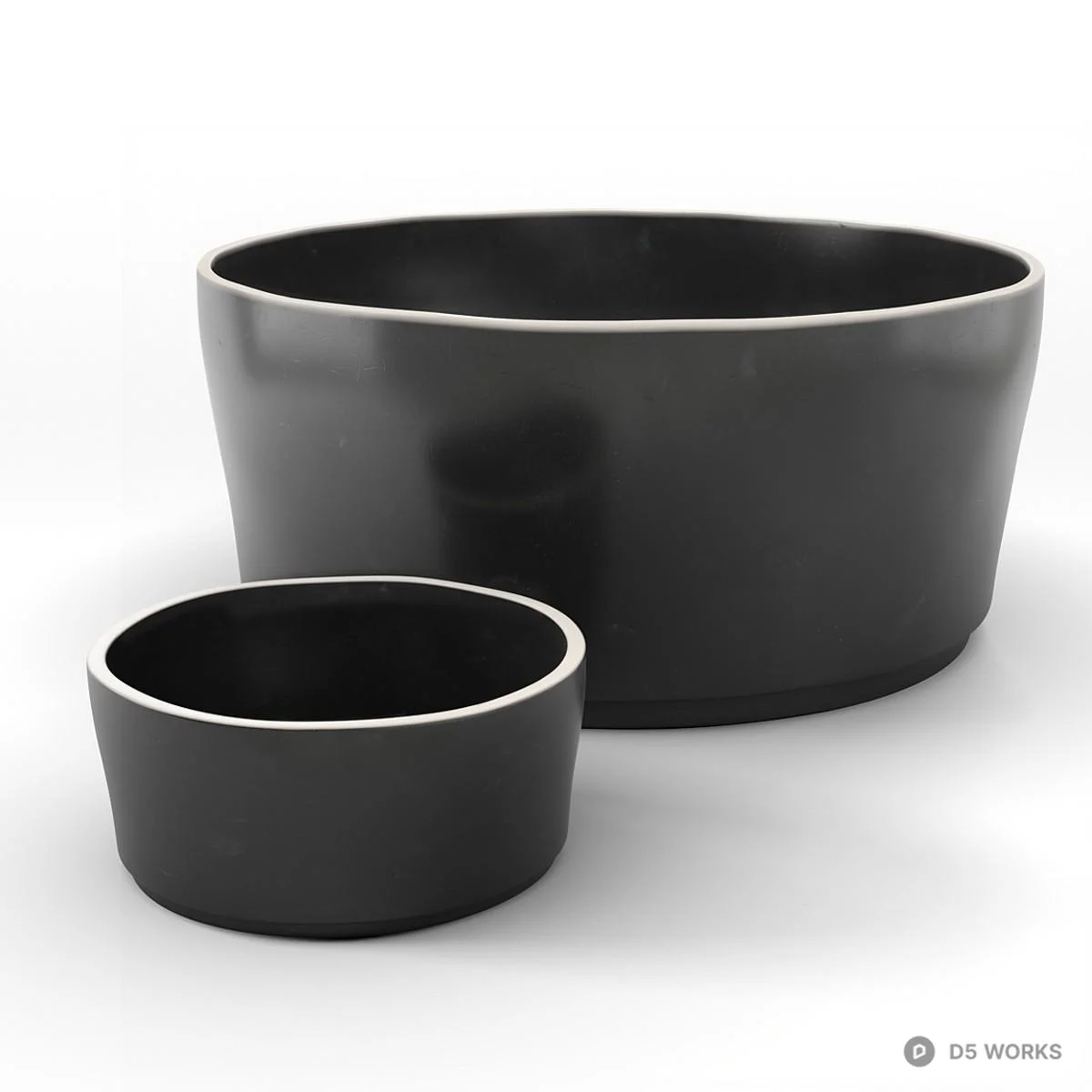 Minimalist Black Ceramic Planter 3d model - Image 1