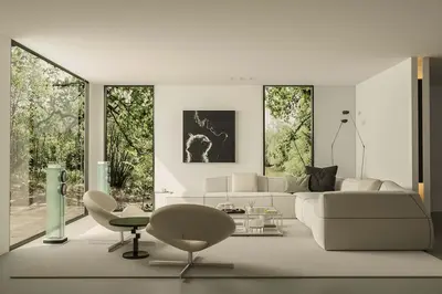 Minimalist Living Room with Large Windows 3d model