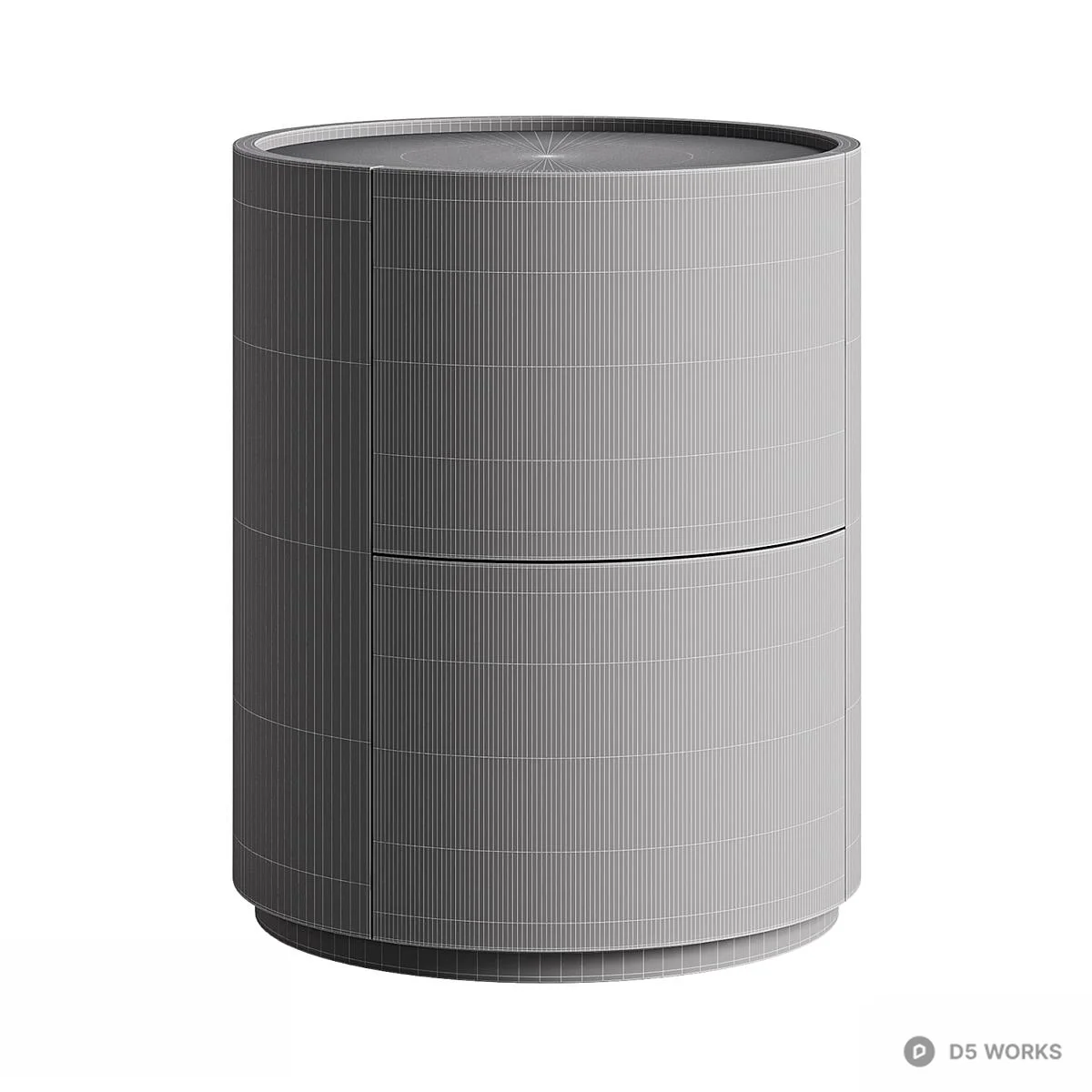 Minimalist White Lacquer Bedside Cabinet With Gold Base 3d model thumbnail 2