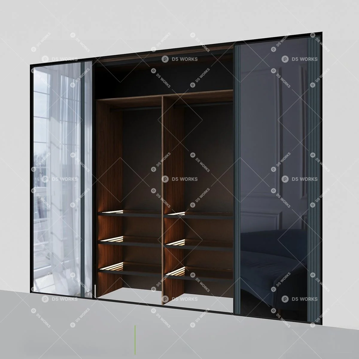 Sliding Door 3d model thumbnail 2