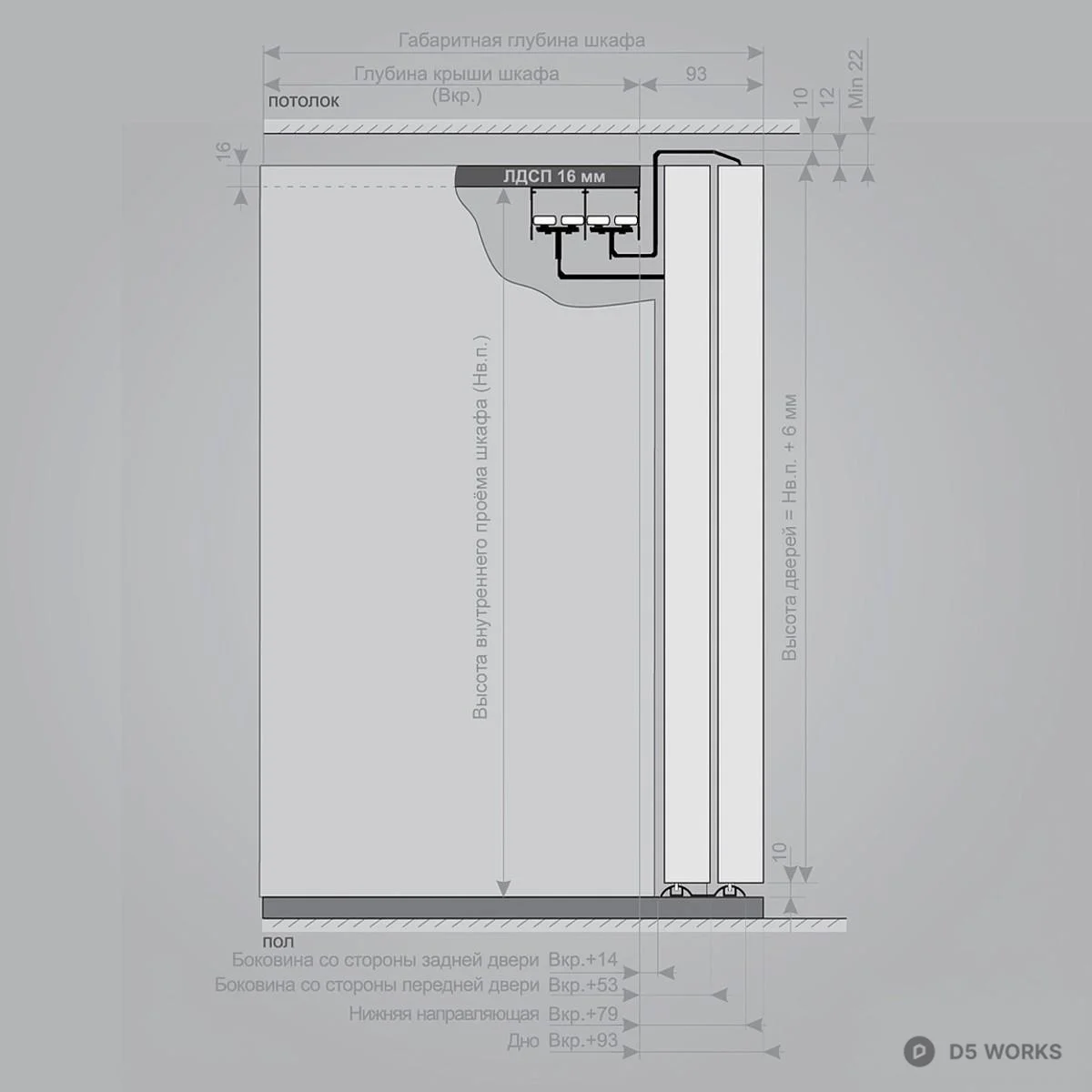 Minimalist Sliding Door 3d model thumbnail 4