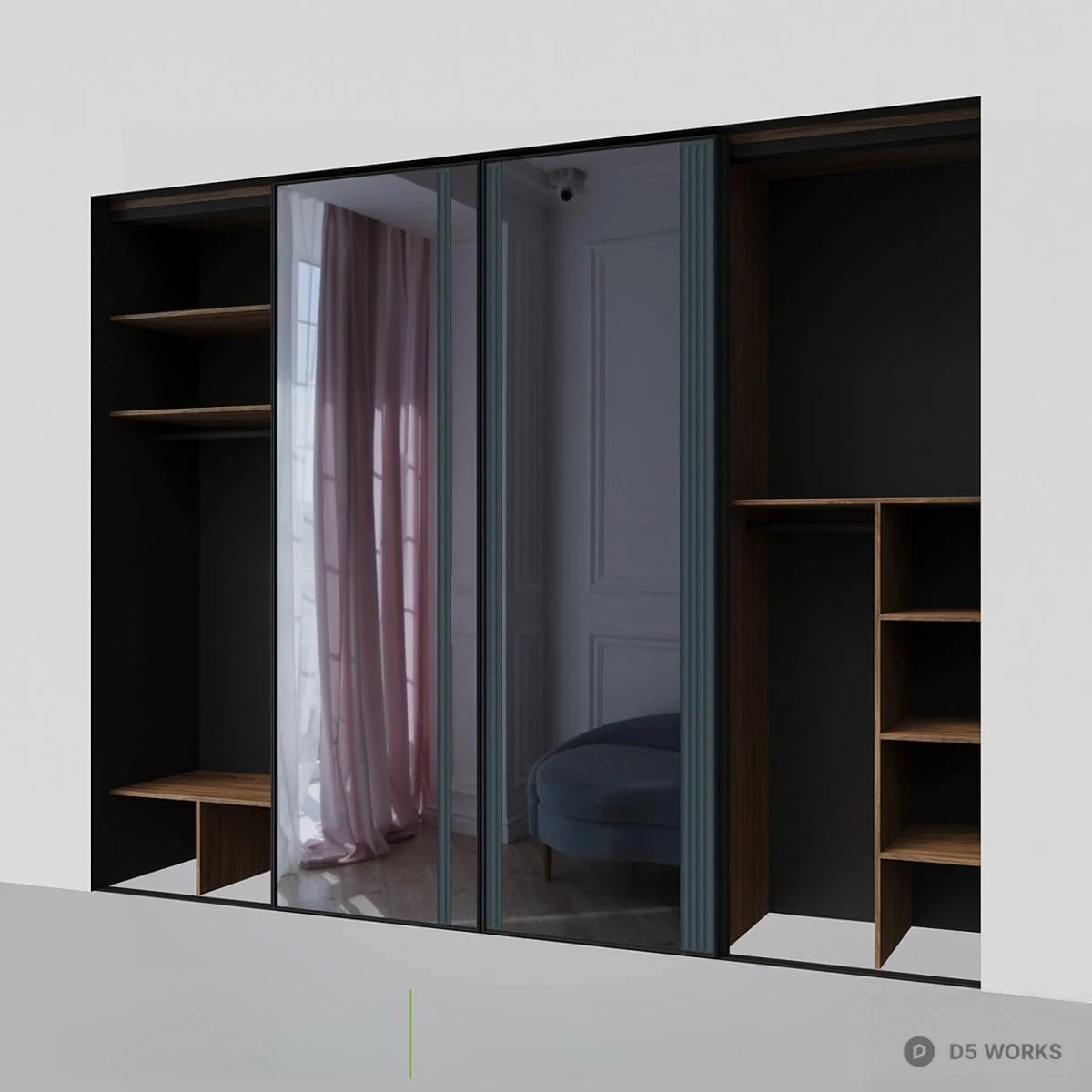 Minimalist Sliding Door 3d model thumbnail 3