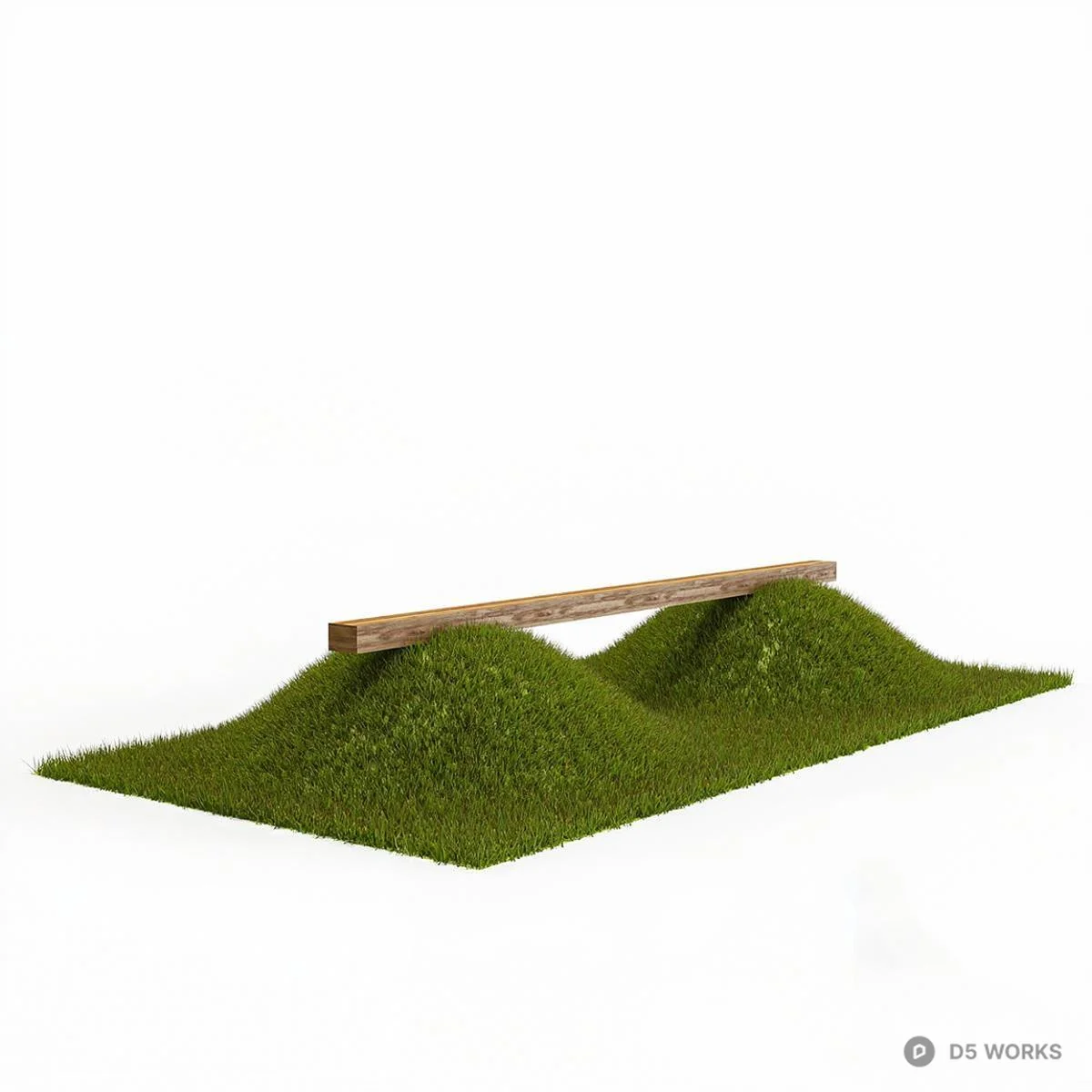 Grass Mound With Wooden Beam 3d model - Image 1