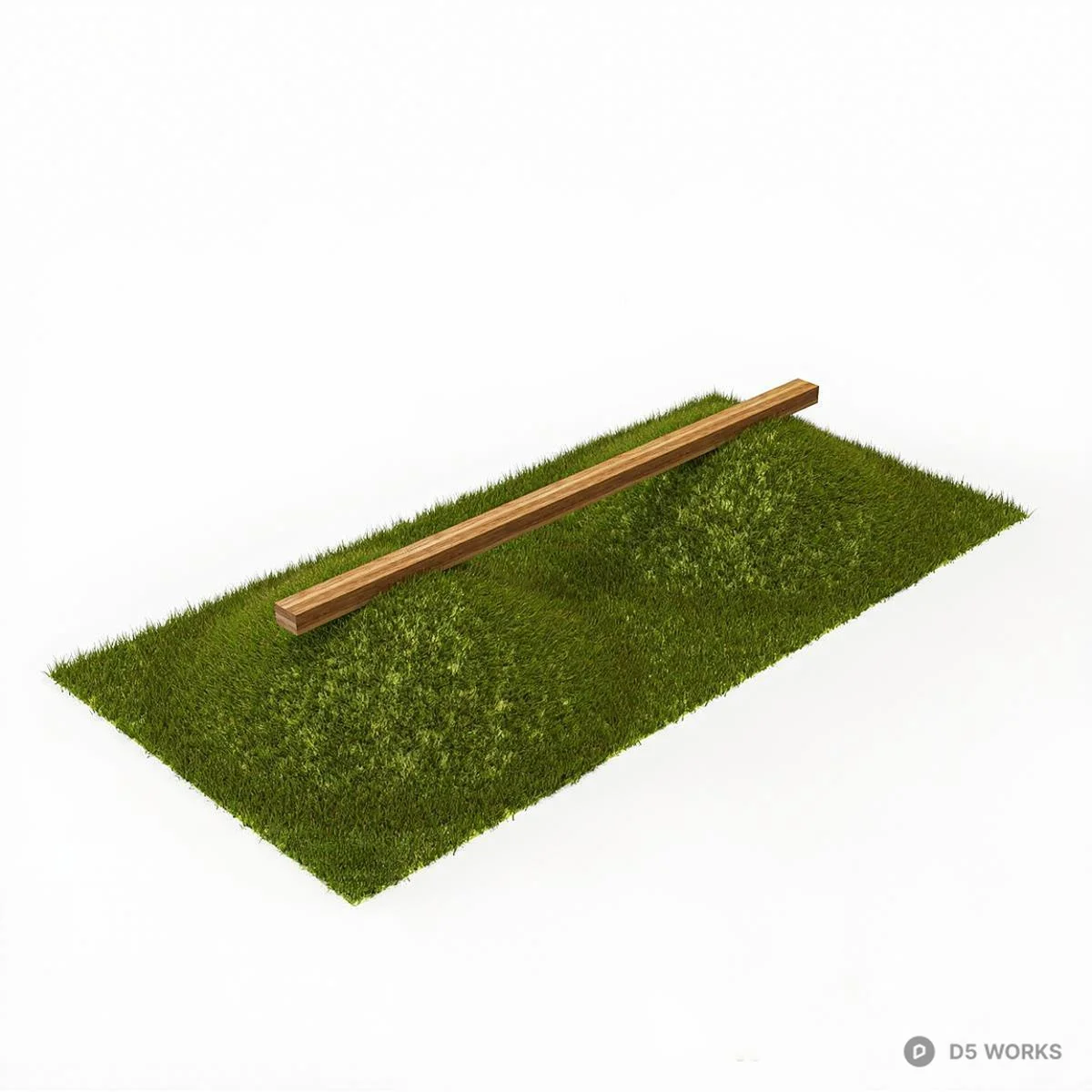 Grass Mound With Wooden Beam 3d model thumbnail 2