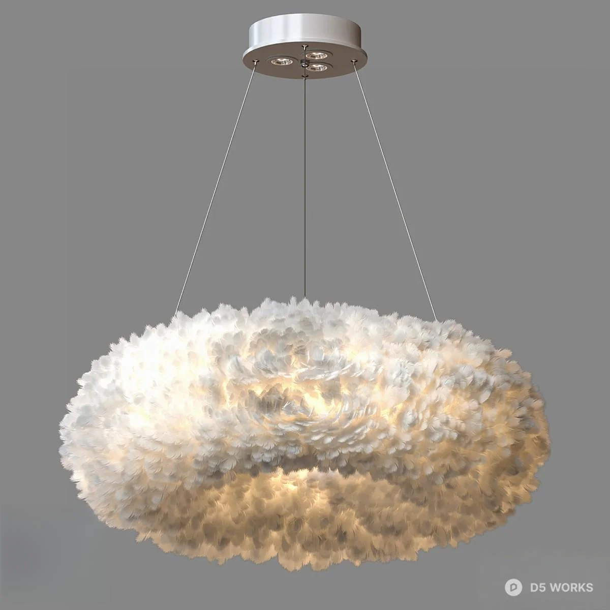 Feather Texture Pendant Light 3d model - Image 1