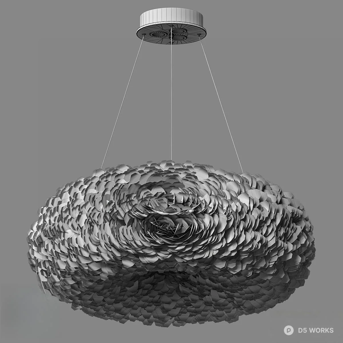 Feather Texture Pendant Light 3d model thumbnail 2