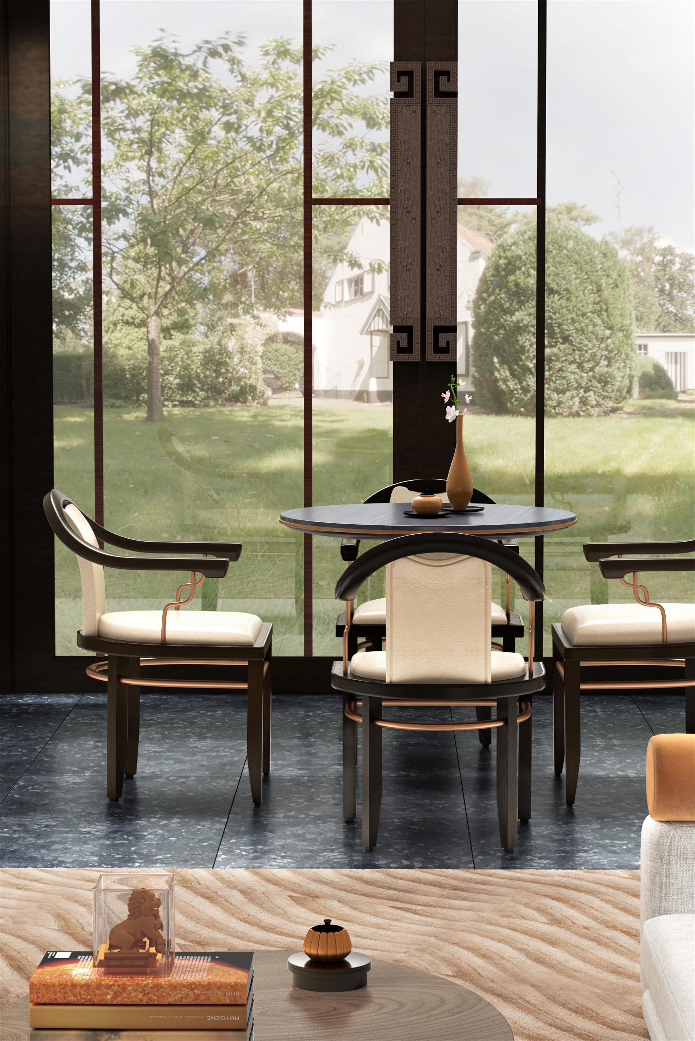New Chinese Dining Table & Chairs Set