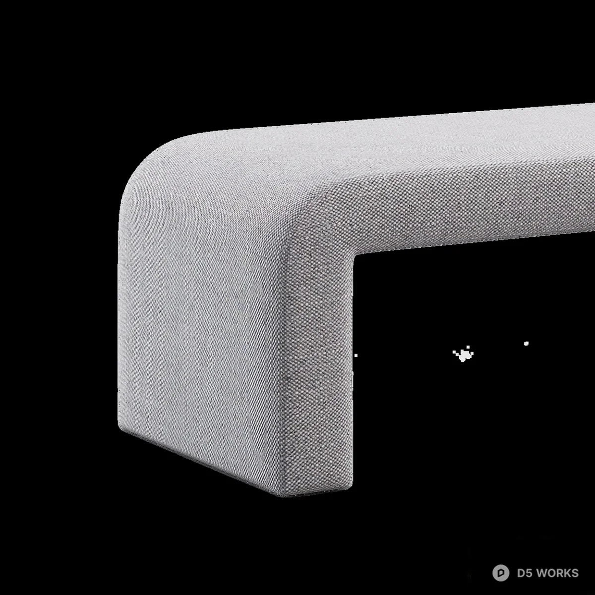 Minimalist Upholstered Bench 3d model thumbnail 3