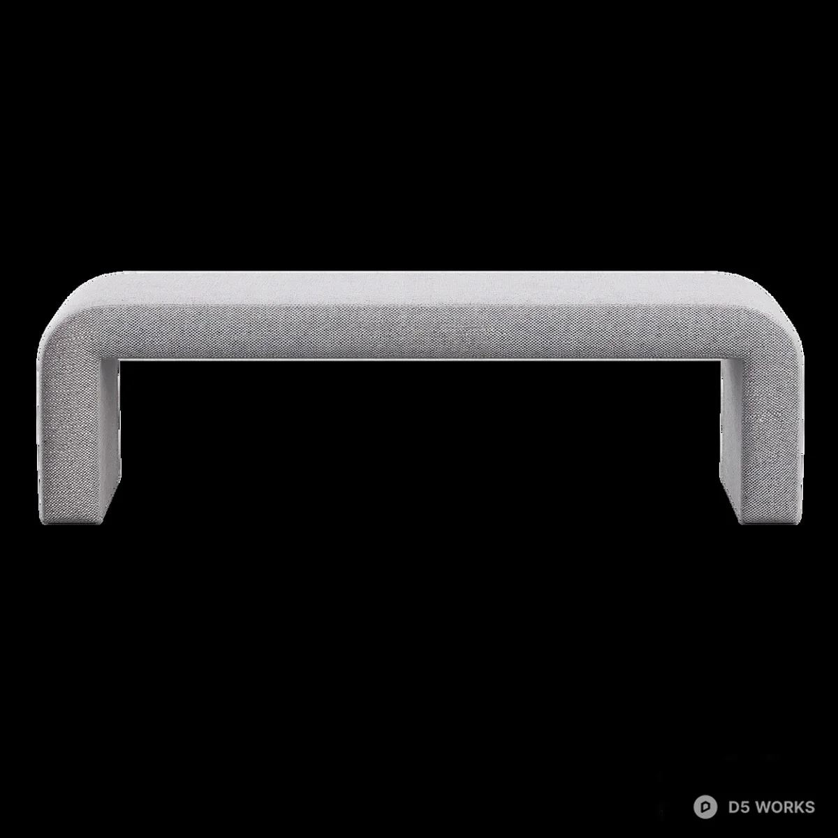 Minimalist Upholstered Bench 3d model thumbnail 2