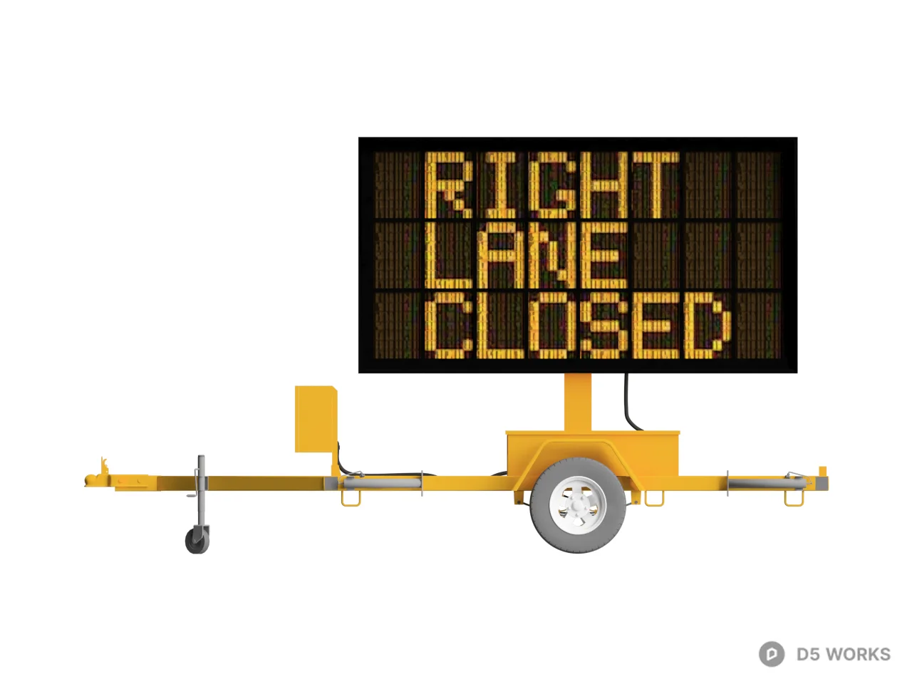 Mobile Traffic Sign Trailer 3d model thumbnail 2