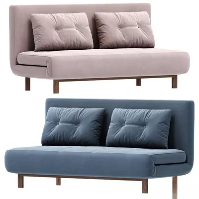 Velvet Upholstered Double Sofa 3d model