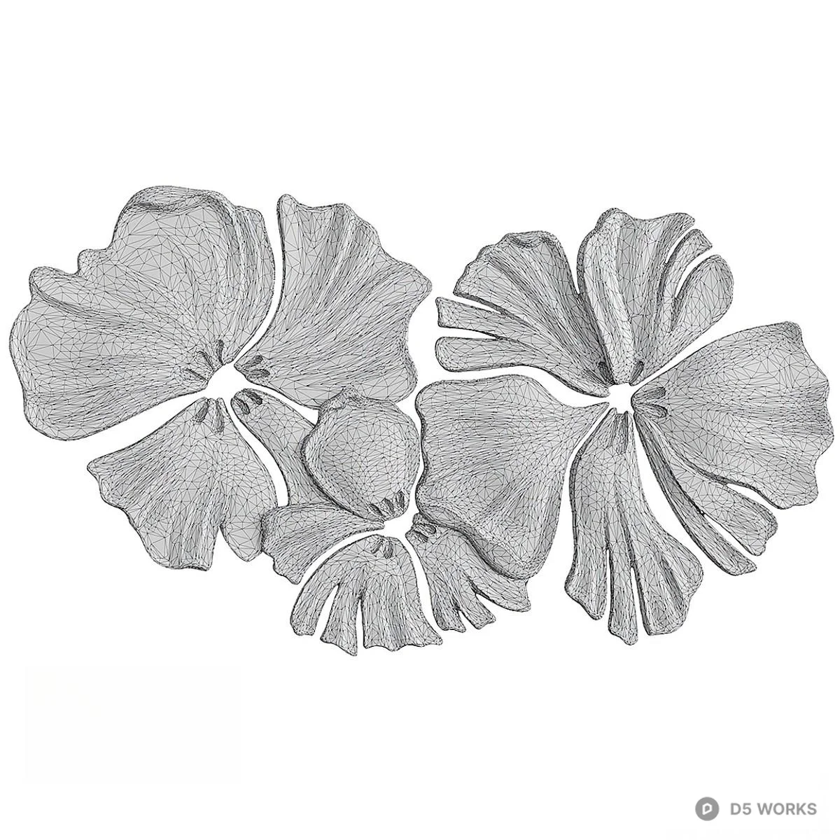 Floral Relief Sculpture 3d model thumbnail 2
