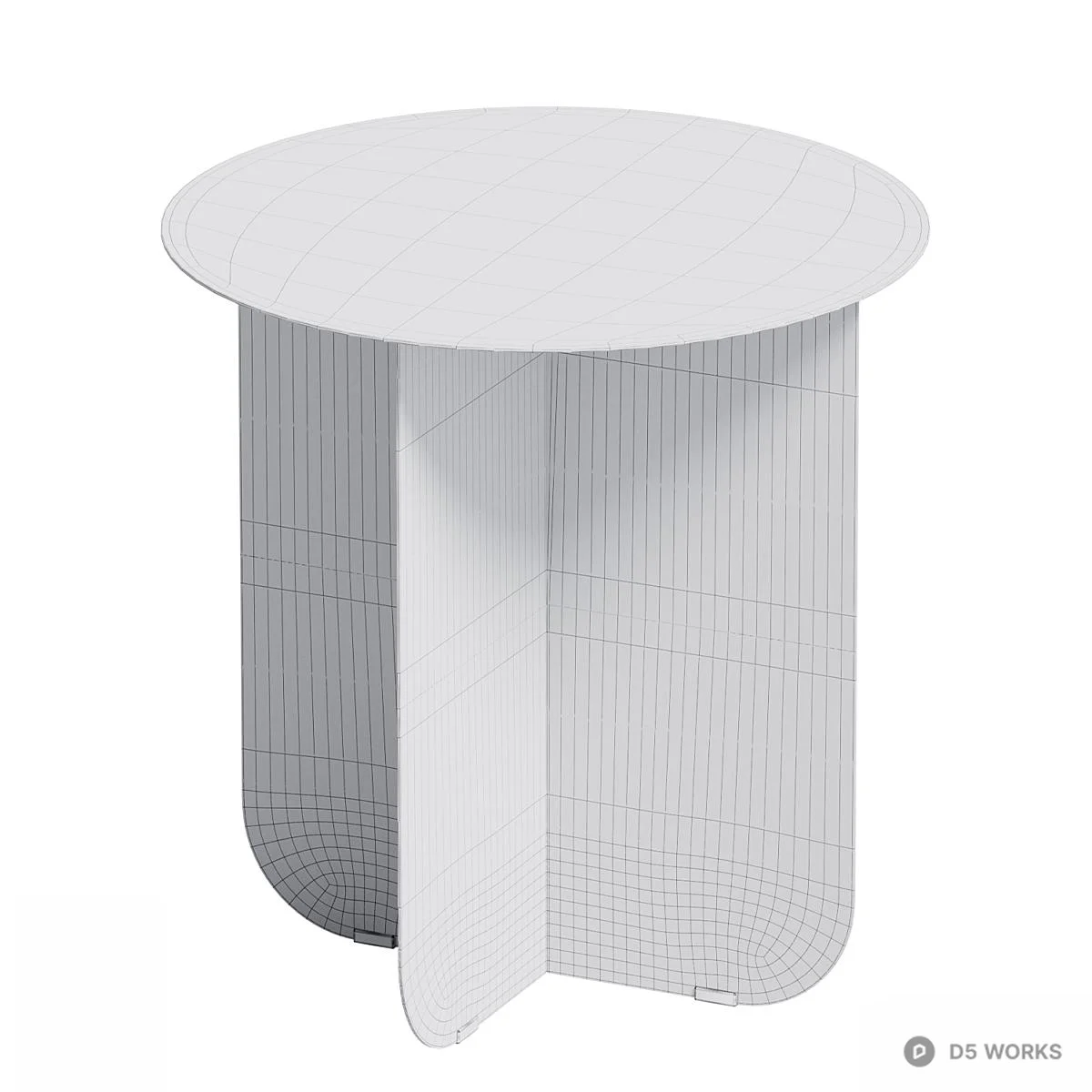 Bold Red Minimalist Side Table 3d model thumbnail 3