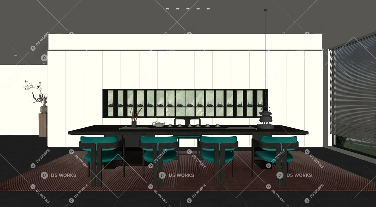 New Chinese Tea Room 3d model thumbnail 2