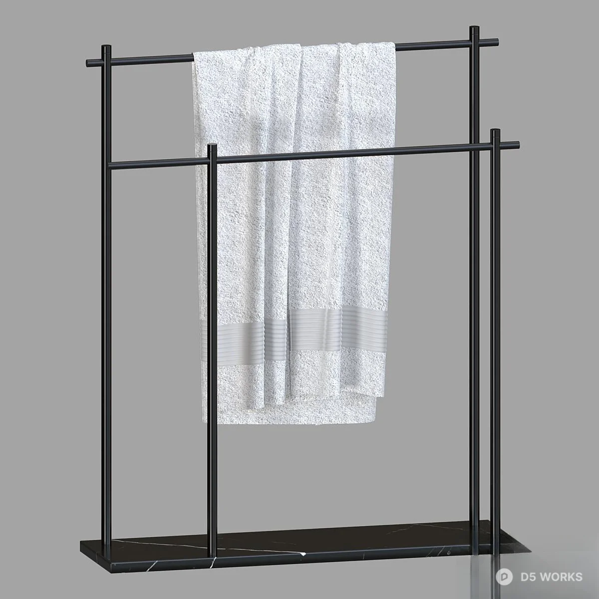 Minimalist Brass Towel Rack 3d model thumbnail 4