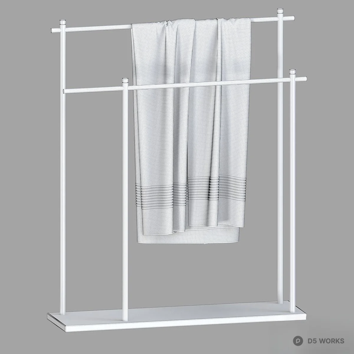 Minimalist Brass Towel Rack 3d model thumbnail 5
