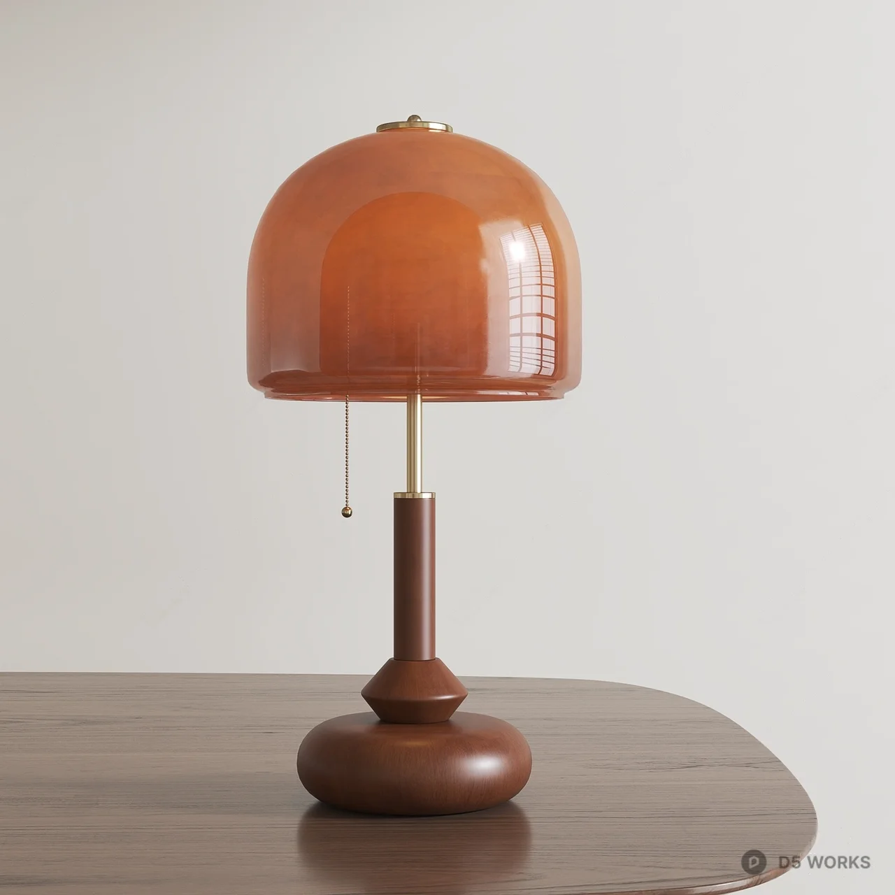 Amber Glass Modern Table Lamp 3d model - Image 1
