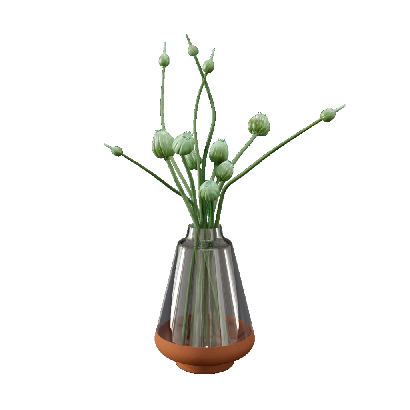Floral Vase Design Ceramic Bottom Glass Vase Ornaments