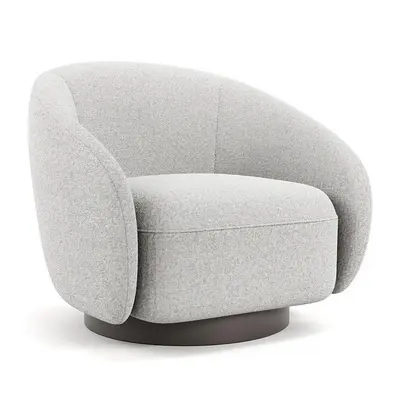 Curved Upholstered Swivel Armchair 3d model