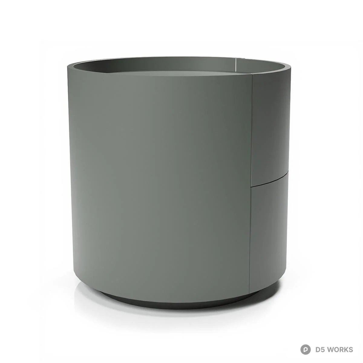 Minimalist Cylindrical Bedside Cabinet 3d model thumbnail 2