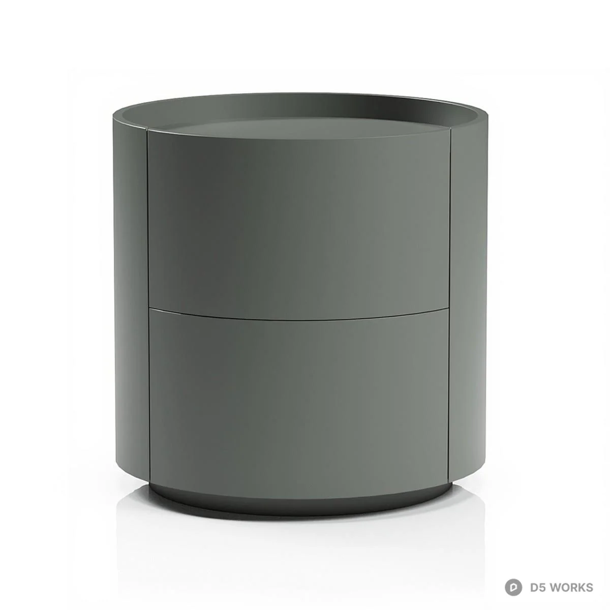 Minimalist Cylindrical Bedside Cabinet 3d model - Image 1