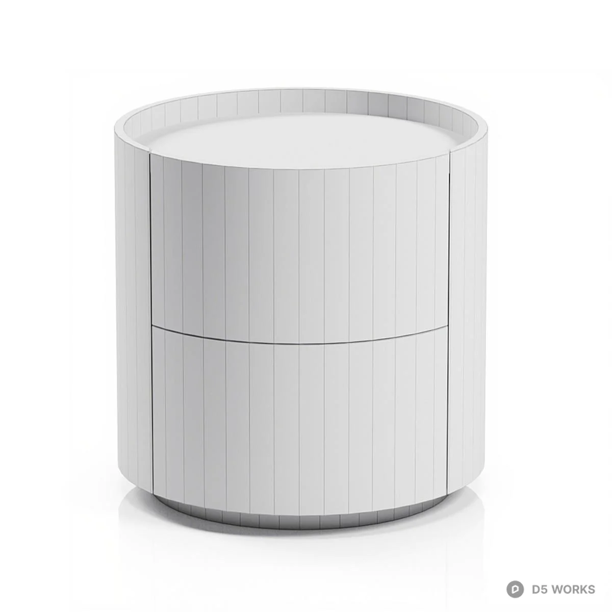 Minimalist Cylindrical Bedside Cabinet 3d model thumbnail 5