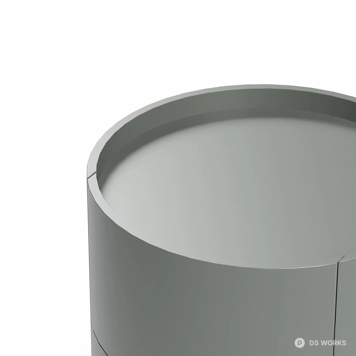 Minimalist Cylindrical Bedside Cabinet 3d model thumbnail 4