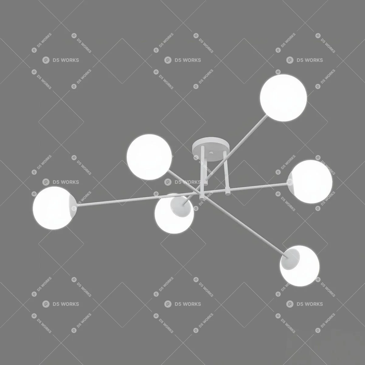 Modern Flush Mount Light 3d model thumbnail 4